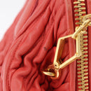 Miu Miu Matelasse Hand Bag Leather 2way Orange Gold Auth 167852V-6