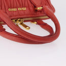 Miu Miu Matelasse Hand Bag Leather 2way Orange Gold Auth 167852V-8