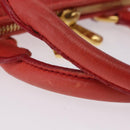 Miu Miu Matelasse Hand Bag Leather 2way Orange Gold Auth 167852V-9
