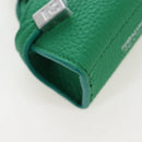 Salvatore Ferragamo Gancini Bag Charm Leather Green Silver Auth 167856M-11