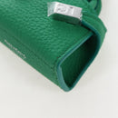 Salvatore Ferragamo Gancini Bag Charm Leather Green Silver Auth 167856M-12