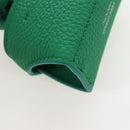Salvatore Ferragamo Gancini Bag Charm Leather Green Silver Auth 167856M-13