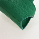 Salvatore Ferragamo Gancini Bag Charm Leather Green Silver Auth 167856M-14