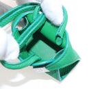 Salvatore Ferragamo Gancini Bag Charm Leather Green Silver Auth 167856M-16