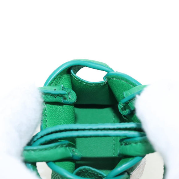 Salvatore Ferragamo Gancini Bag Charm Leather Green Silver Auth 167856M