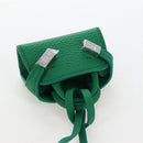 Salvatore Ferragamo Gancini Bag Charm Leather Green Silver Auth 167856M-6