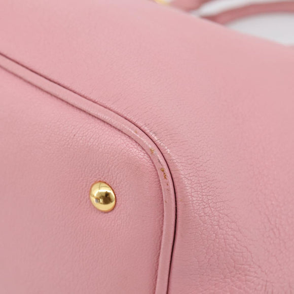 Miu Miu Hand Bag Leather 2way Pink Gold Auth 167858A