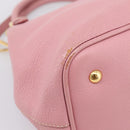 Miu Miu Hand Bag Leather 2way Pink Gold Auth 167858A-16