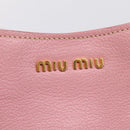 Miu Miu Hand Bag Leather 2way Pink Gold Auth 167858A-19