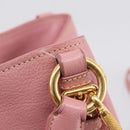 Miu Miu Hand Bag Leather 2way Pink Gold Auth 167858A-10
