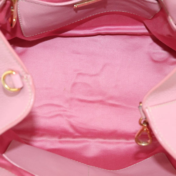 Miu Miu Hand Bag Leather 2way Pink Gold Auth 167858A