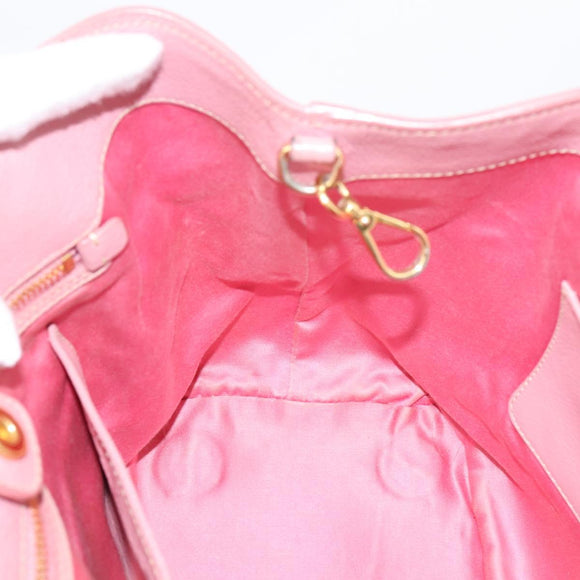 Miu Miu Hand Bag Leather 2way Pink Gold Auth 167858A