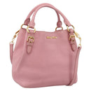 Miu Miu Hand Bag Leather 2way Pink Gold Auth 167858A-1