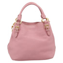 Miu Miu Hand Bag Leather 2way Pink Gold Auth 167858A-2