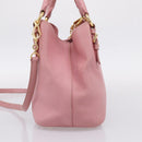 Miu Miu Hand Bag Leather 2way Pink Gold Auth 167858A-4