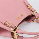 Miu Miu Hand Bag Leather 2way Pink Gold Auth 167858A-6