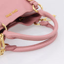 Miu Miu Hand Bag Leather 2way Pink Gold Auth 167858A-7