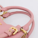 Miu Miu Hand Bag Leather 2way Pink Gold Auth 167858A-14