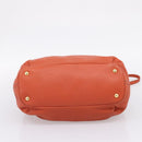 Miu Miu Hand Bag Leather 2way Orange Gold Auth 167859M-12