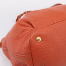 Miu Miu Hand Bag Leather 2way Orange Gold Auth 167859M-17