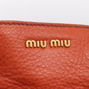 Miu Miu Hand Bag Leather 2way Orange Gold Auth 167859M-21