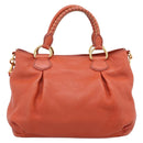 Miu Miu Hand Bag Leather 2way Orange Gold Auth 167859M-2