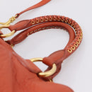 Miu Miu Hand Bag Leather 2way Orange Gold Auth 167859M-8
