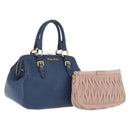Miu Miu Hand Bag Leather 2 Set Pink Blue Auth 167860-1