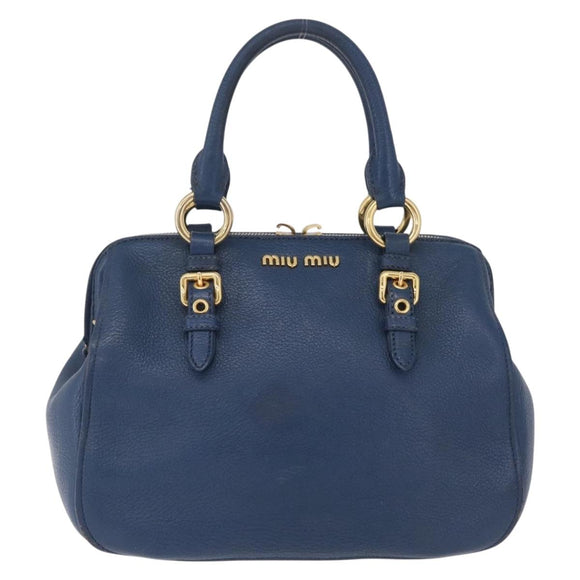 Miu Miu Hand Bag Leather 2 Set Pink Blue Auth 167860