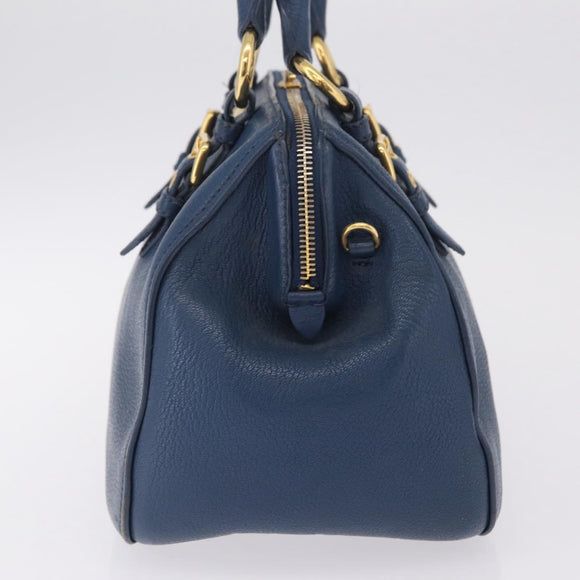 Miu Miu Hand Bag Leather 2 Set Pink Blue Auth 167860