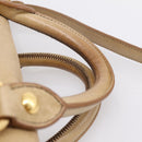 Miu Miu Hand Bag Leather 2way Beige Gold Auth 167861M-10