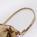 Miu Miu Hand Bag Leather 2way Beige Gold Auth 167861M-13
