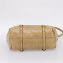 Miu Miu Hand Bag Leather 2way Beige Gold Auth 167861M-5