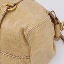 Miu Miu Hand Bag Leather 2way Beige Gold Auth 167861M-18