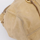 Miu Miu Hand Bag Leather 2way Beige Gold Auth 167861M-16