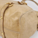 Miu Miu Hand Bag Leather 2way Beige Gold Auth 167861M-17