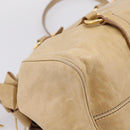 Miu Miu Hand Bag Leather 2way Beige Gold Auth 167861M-21