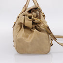 Miu Miu Hand Bag Leather 2way Beige Gold Auth 167861M-4
