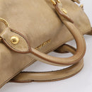 Miu Miu Hand Bag Leather 2way Beige Gold Auth 167861M-8