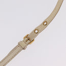 Miu Miu Shoulder Bag Leather Beige Gold Silver Auth 167862A-10