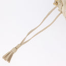 Miu Miu Shoulder Bag Leather Beige Gold Silver Auth 167862A-19