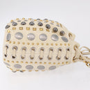 Miu Miu Shoulder Bag Leather Beige Gold Silver Auth 167862A-4
