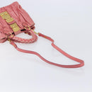 Miu Miu Matelasse Hand Bag Leather 2way Pink Gold Auth 167863A-9