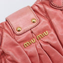 Miu Miu Matelasse Hand Bag Leather 2way Pink Gold Auth 167863A-20