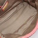 Miu Miu Matelasse Hand Bag Leather 2way Pink Gold Auth 167863A-11