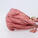 Miu Miu Matelasse Hand Bag Leather 2way Pink Gold Auth 167863A-3