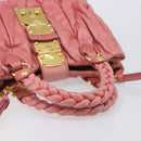 Miu Miu Matelasse Hand Bag Leather 2way Pink Gold Auth 167863A-7
