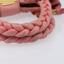 Miu Miu Matelasse Hand Bag Leather 2way Pink Gold Auth 167863A-8