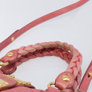 Miu Miu Matelasse Hand Bag Leather 2way Pink Gold Auth 167863A-14