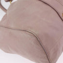 Miu Miu Hand Bag Leather 2way Pink Gold Auth 167865M-18